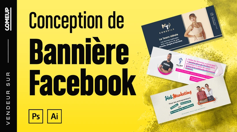 Je vais créer votre bannière professionnelle pour Facebook, Youtube ...