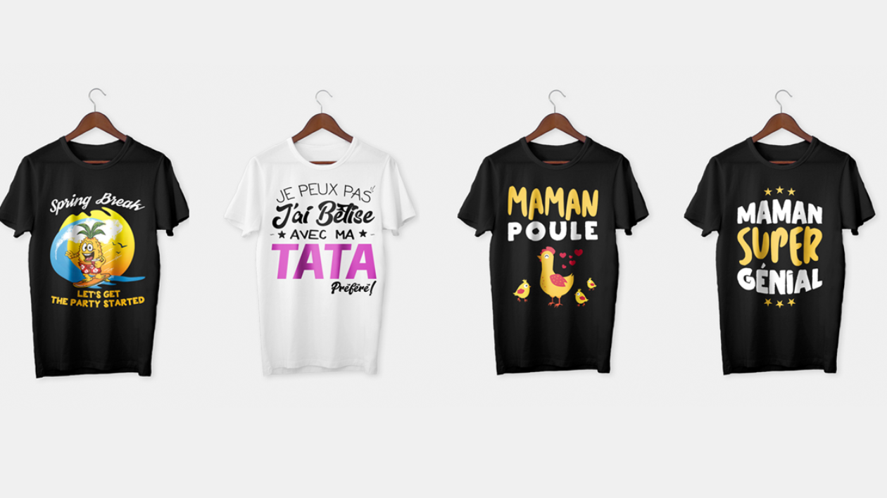 Je vais vous créer un design de T-shirt Typographique Pour POD