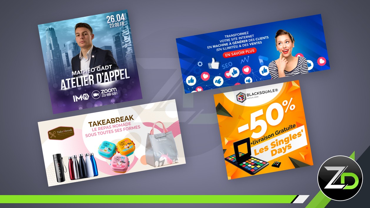 Je vais créer 2 bannières web publicitaires attirantes