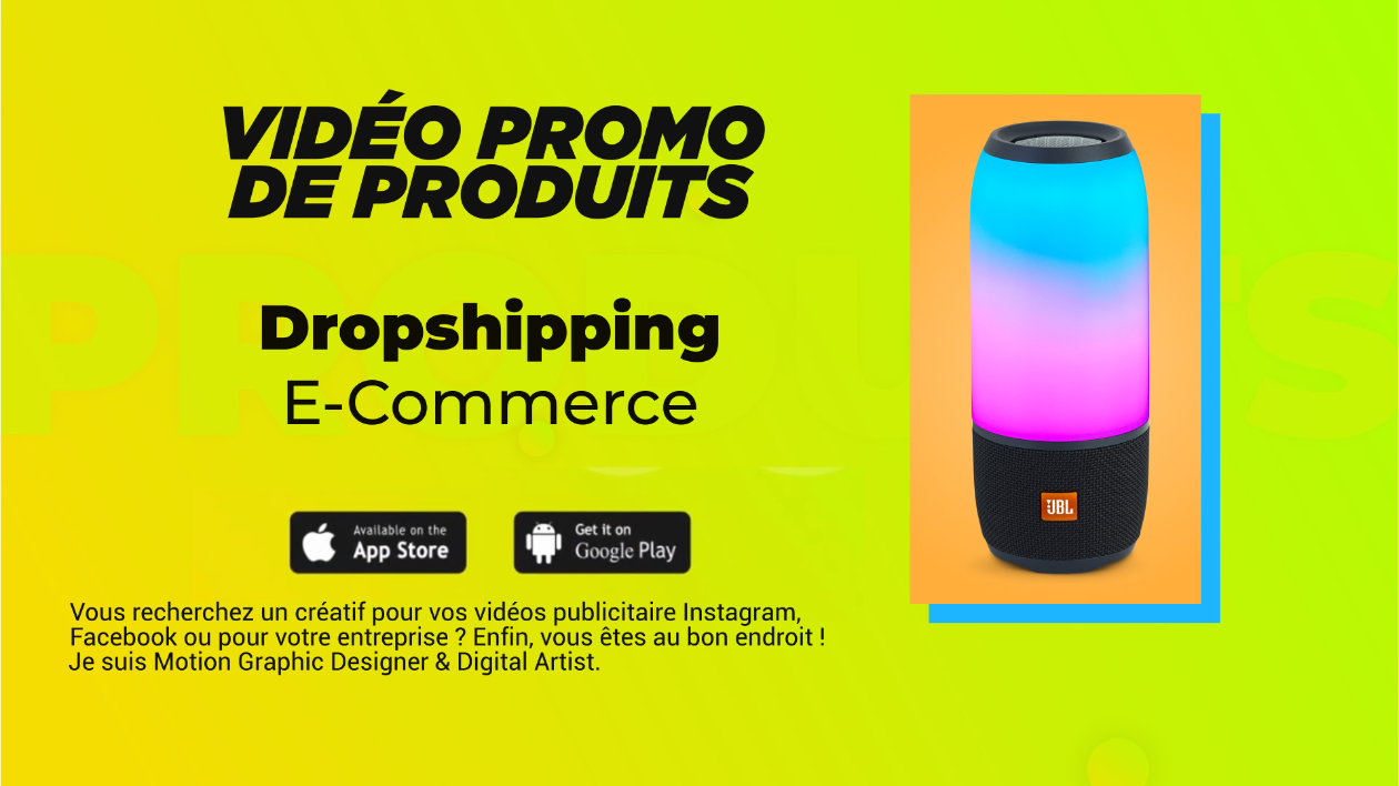 Je vais créer votre vidéo pub facebook, instagram, youtube, shopify, tiktok