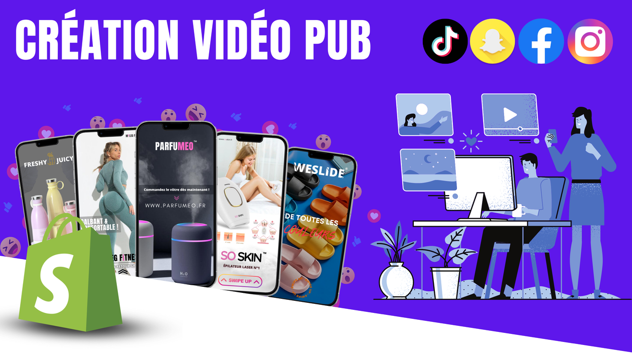 Je vais créer votre vidéo publicitaire dropshipping pour vos réseaux sociaux