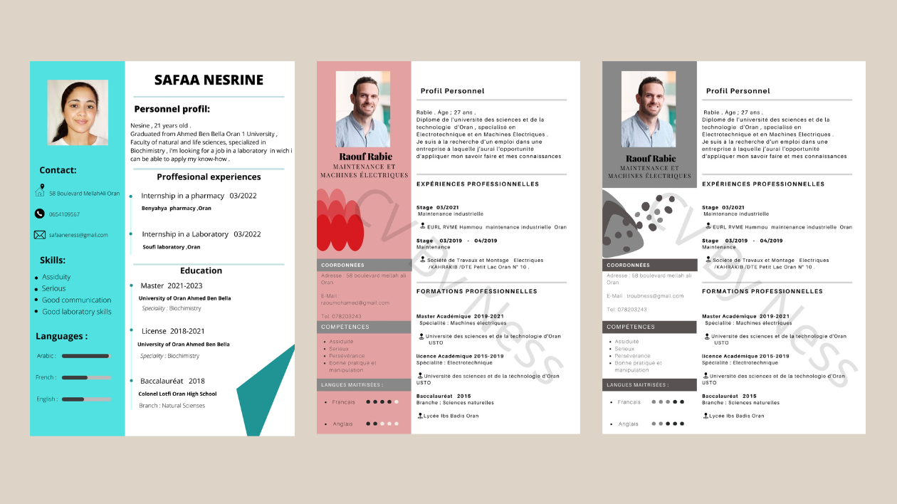 Je vais réaliser le design de votre CV par nesrinova