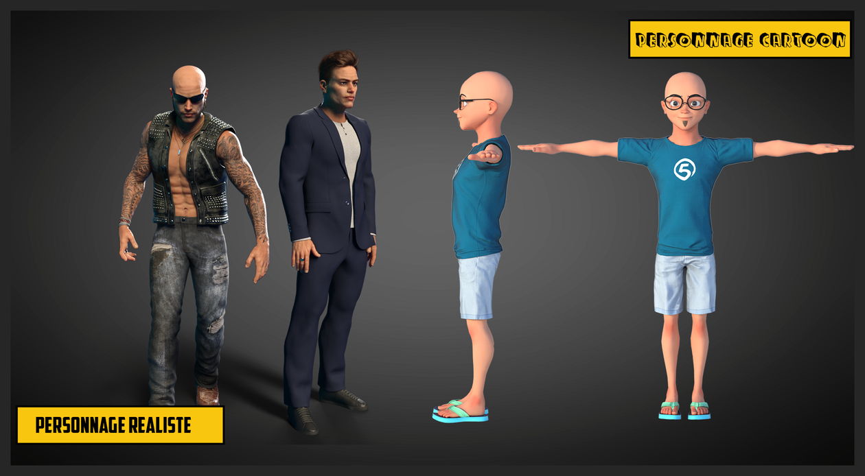 Je vais réaliser des personnages 3D pour vos Animations 3D ou jeux