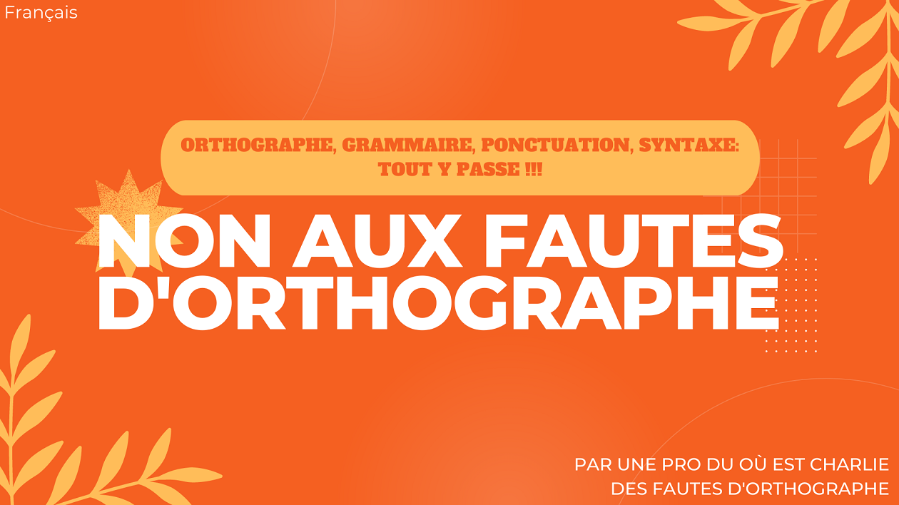 Je vais corriger les fautes d