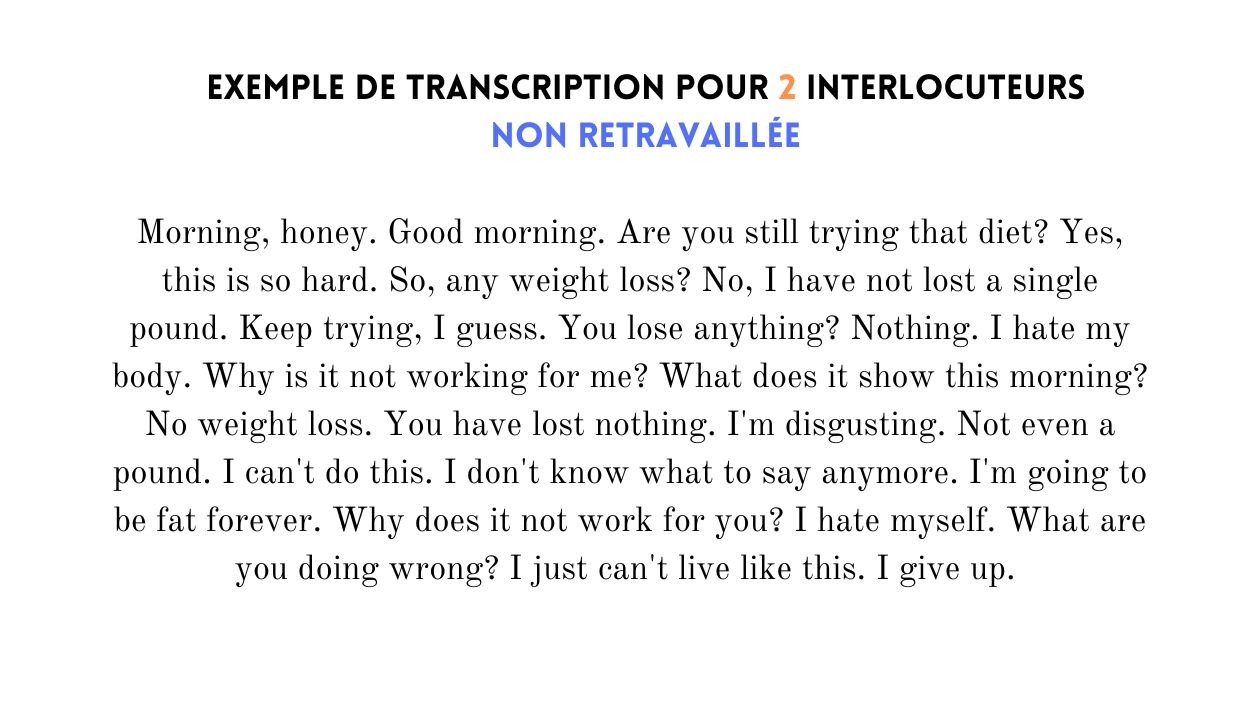 Transcrire en francais discount