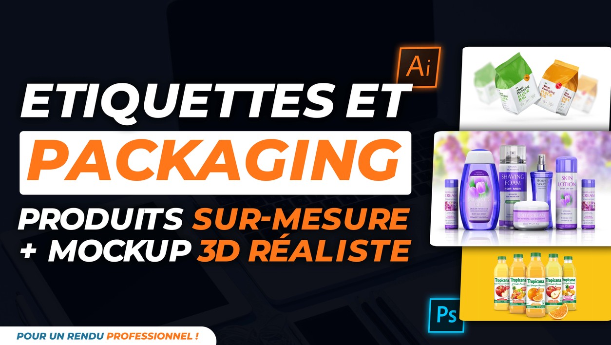 Je vais concevoir une étiquette ou packaging/emballage de produit sur ...
