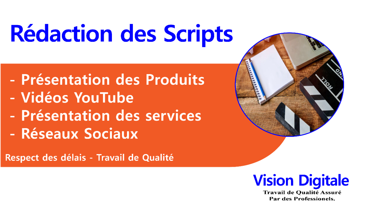 Je vais écrire un script professionnel pour votre vidéo ou votre film ...