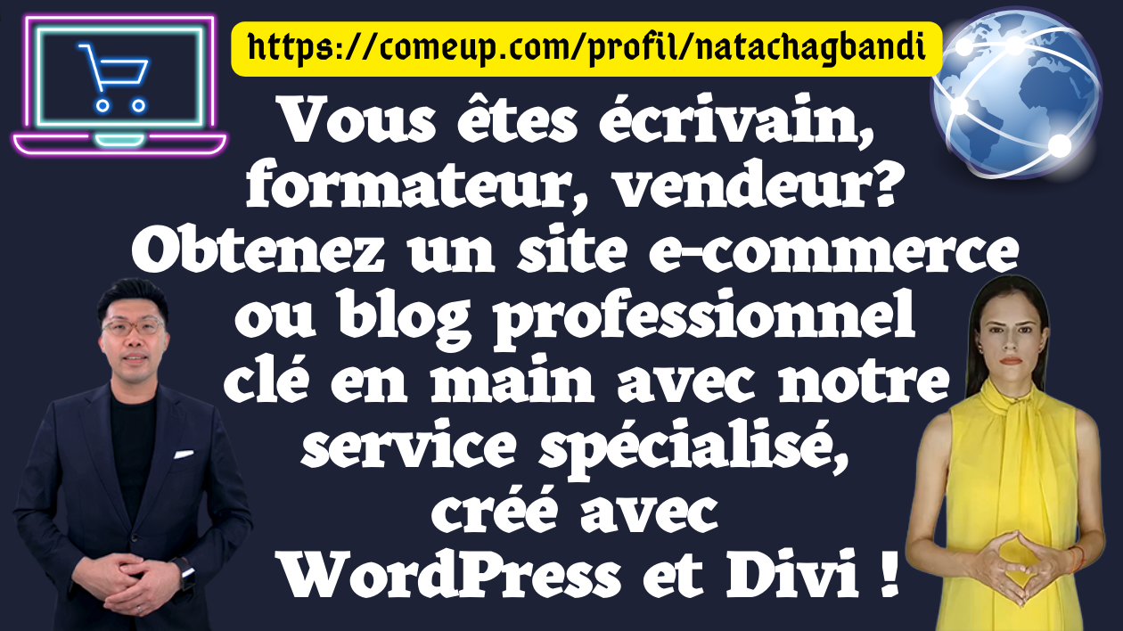Je vais créer un site e-commerce ou blog professionnel pour écrivain, formateur, vendeur sur WordPress Divi