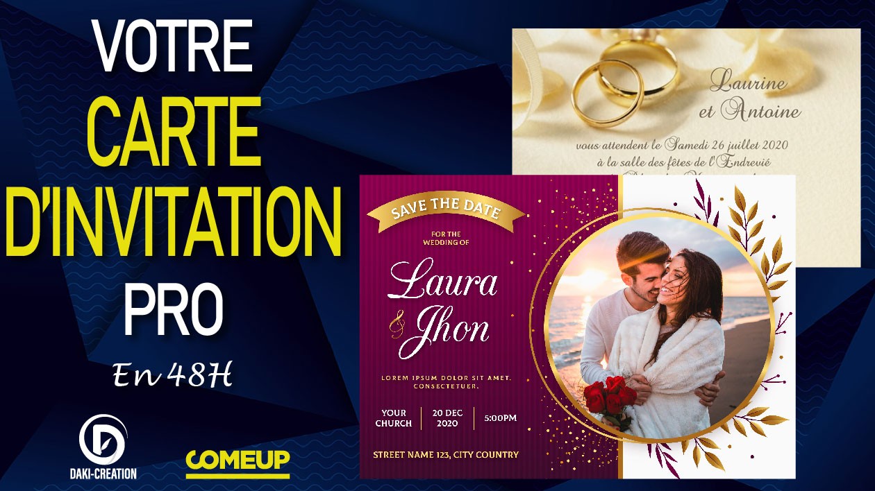Je vais créer votre carte d'invitation magnifique et captivante