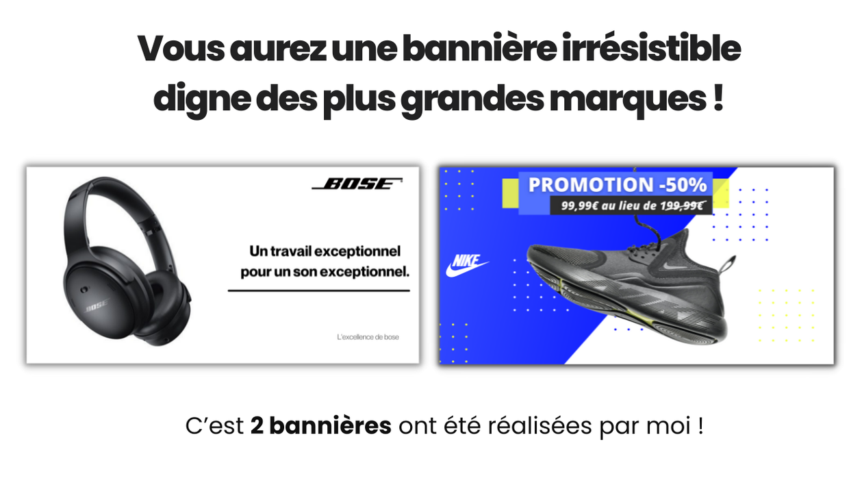 Je vais créer une bannière e-commerce pour votre site shopify, wordpress, woocommerce