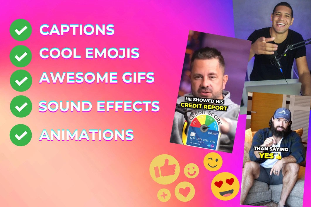 I will edit tik toks reels and shorts with captions