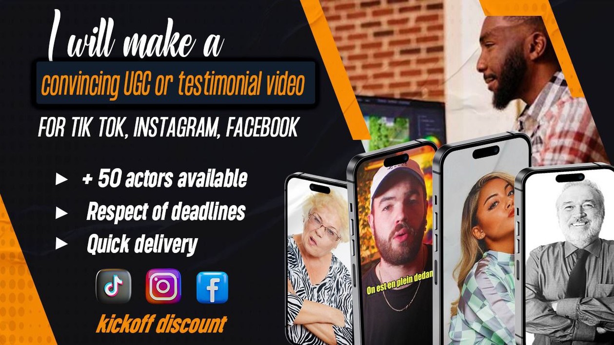 I will create a compelling UGC  or testimonial video, suitable for TikTok ads , Instagram, Facebook ads
