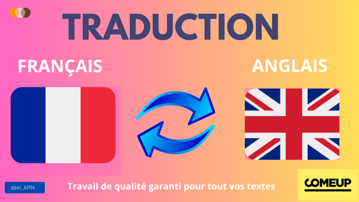 Je vais réaliser votre traduction Anglais /Français et vice versa par Abel_AMN