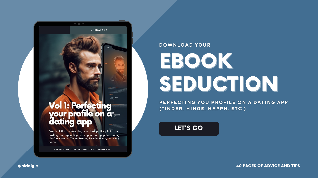 I will send you my e-book on perfecting your profile on a dating app Tinder, Happn, Bumble, Hinge