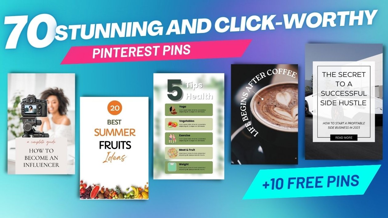 I will create 70 stunning and clickworthy pinterest pins