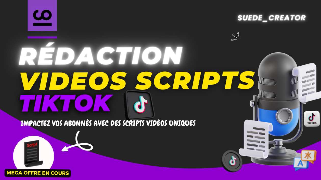Je vais concevoir vos scripts vidéo Tiktok optimisés pour booster votre