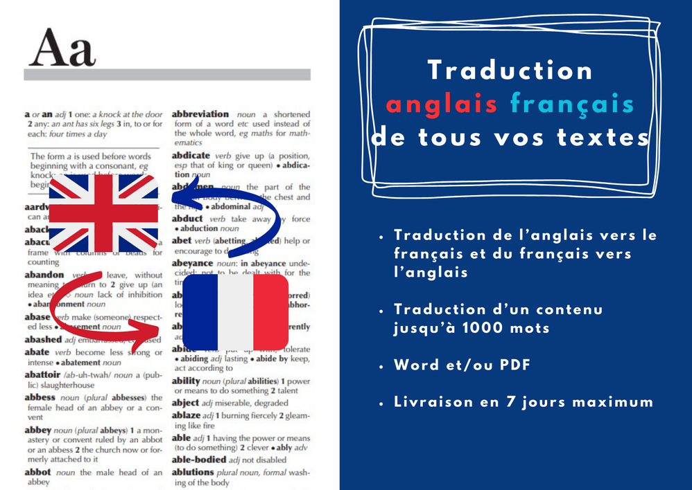 Je vais traduire vos textes de l'anglais au français et du français à l