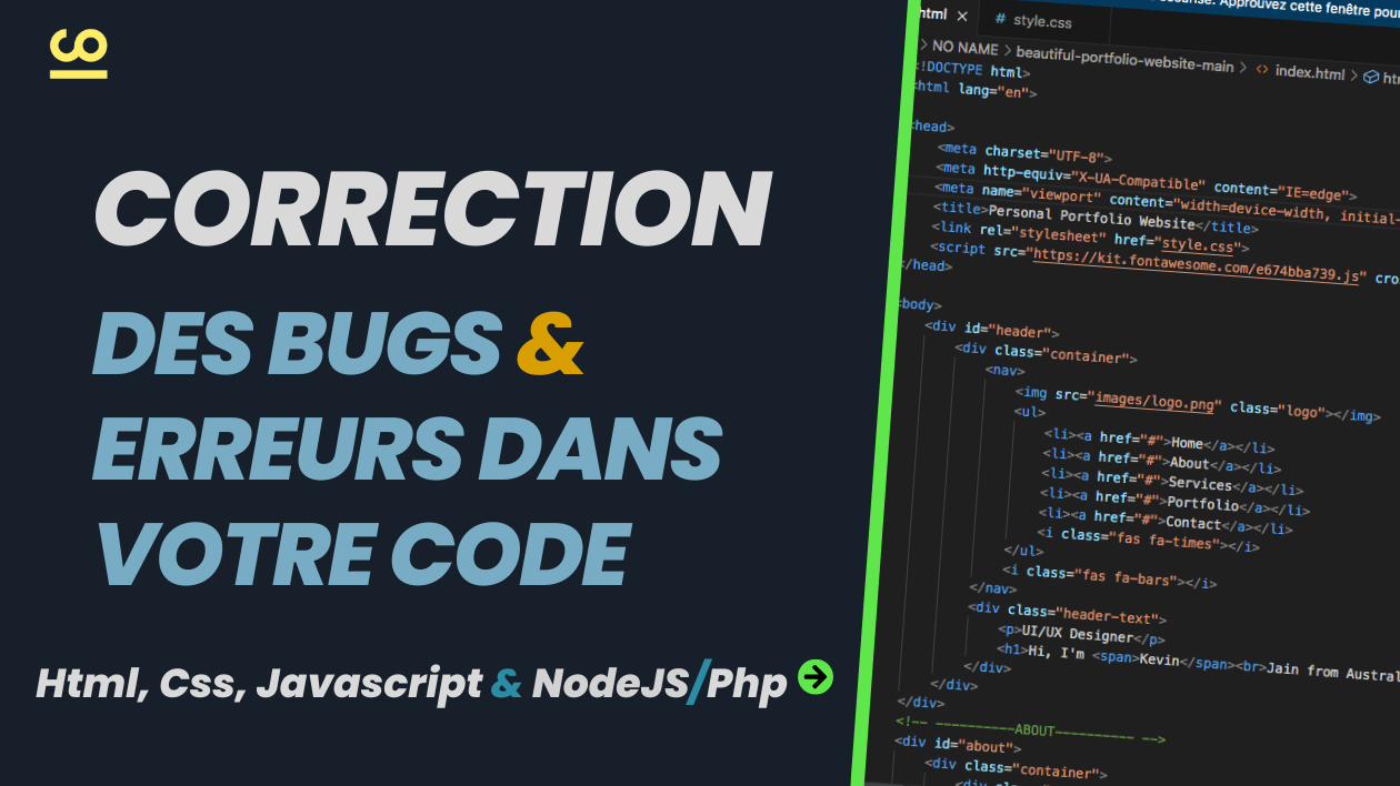 Je vais corriger les erreurs et bugs Javascript, PHP, JQuery, Html et ...