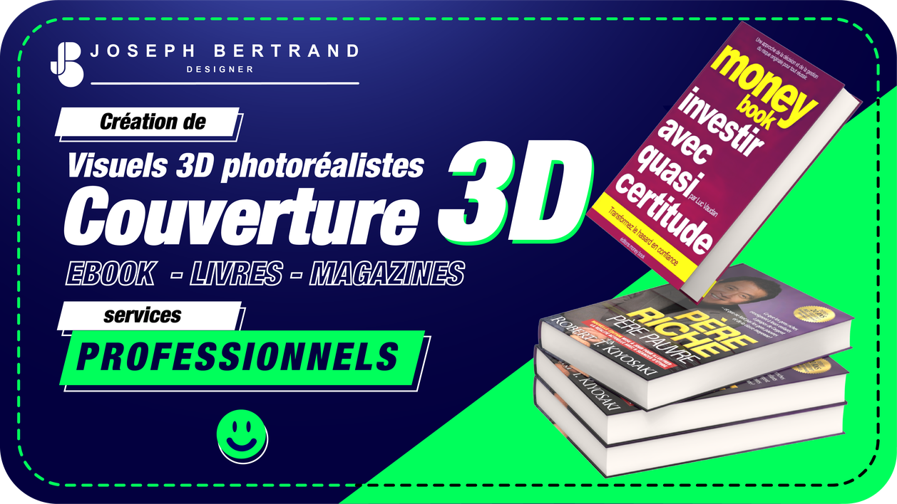 Je vais créer 3 visuels ou Mockup 3D photoréalistes de votre couverture ...