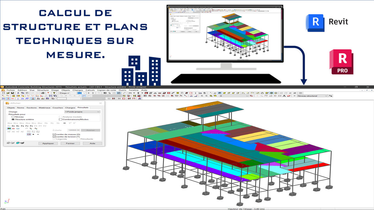 Je vais réaliser le calcul de structure complet pour votre bâtiment ...