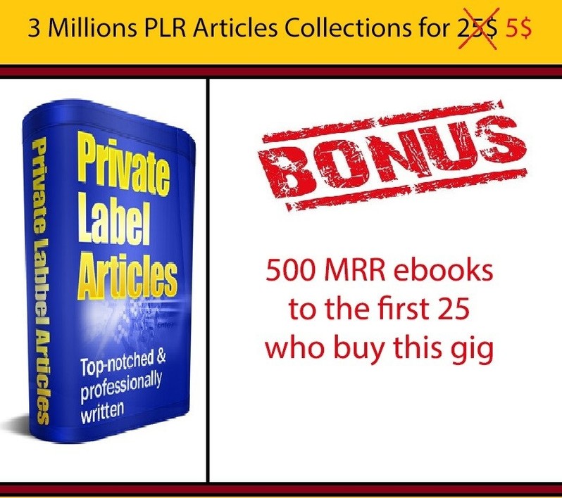 Je vais vous donner +3 MILLIONS d'articles PLR en anglais + 500 ebook MRR cadeau