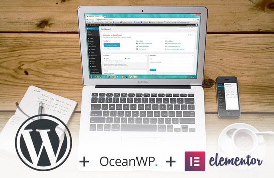 Je vais installer WordPress, le thème OceanWP et le plugin Elementor