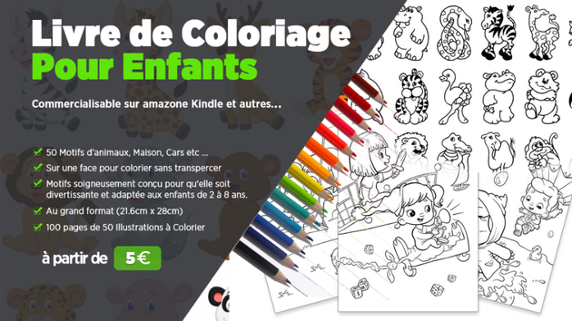 Je vais créer 1 (un) livre de coloriages pour enfants allant  de 2 à 8 ans
