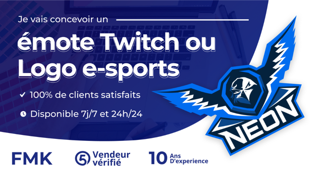 Je vais créer un émote Twitch / Logo pour Profil vidéo E-Sport Gaming