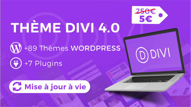 Je vais installer le thème DIVI 4.0 + fournir 89 Thèmes Wordpress + 7 Plugins
