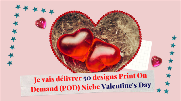 Je vais délivrer 50 designs Print On Demand (POD) Niche Valentine's Day