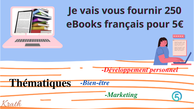 Je vais vOUS FOURNIR 250 ebooks français avec droit de revente