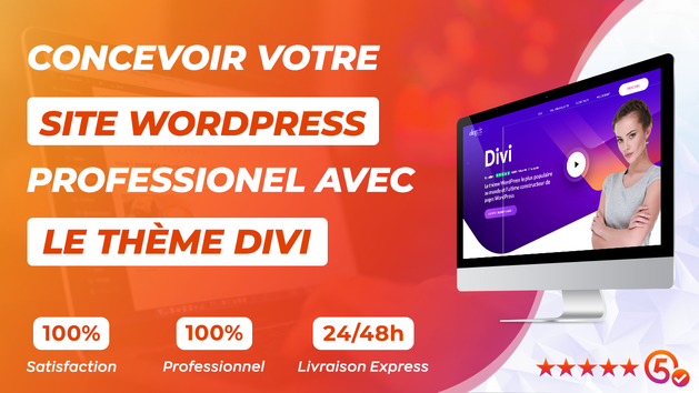 Je vais concevoir votre site web professionnel avec le thème Wordpress Divi