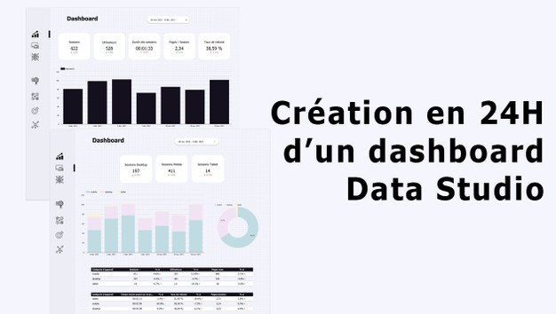 Je vais créer en 24H, un dashboard Data Studio pour visualiser vos données Google Analytics