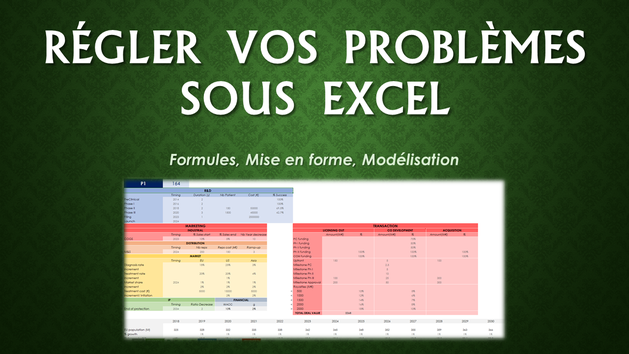 Je vais régler vos problèmes sous Excel