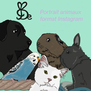 Je vais dessiner un portrait de votre animal au format Instagram par ...