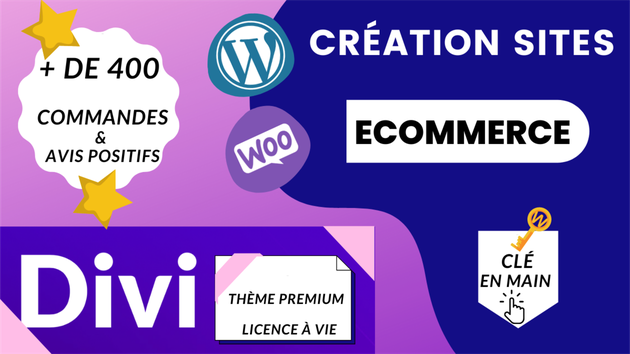 Je vais développer votre site Wordpress Ecommerce  (WooCommerce et Divi)