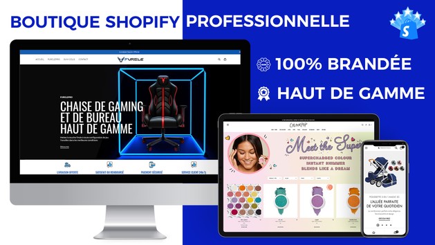 Je vais créer votre site Shopify de Marque Ecommerce / Dropshipping