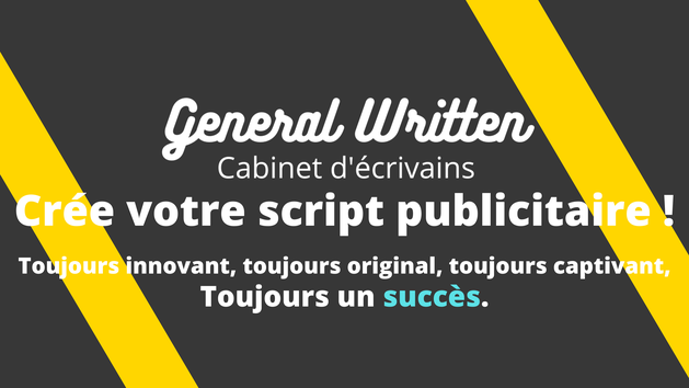 Je vais rédiger un script pour un programme / vidéo publicitaire par ...