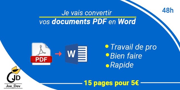 Je vais convertir vos documents PDF en word