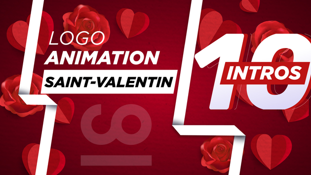 Je vais faire 10 intros animations de logo au thême Saint-Valentin logo intro animation