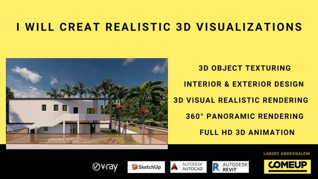 I will creat realistic 3d visualizations for you by vray and lumion