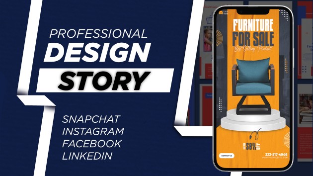 I will create the design for your Snapchat LinkedIn Instagram or Facebook story
