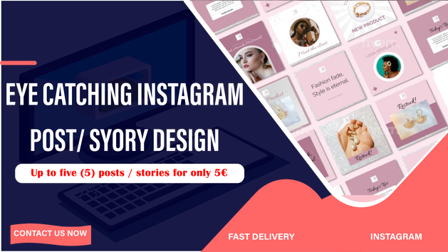 I will design 5 eye catching instagram posts / stories
