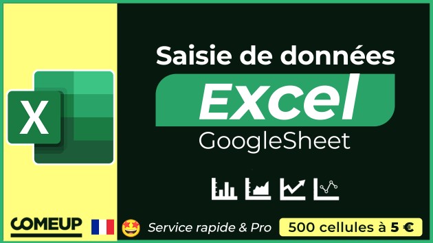 Je vais sur Excel saisir vos données ou utiliser Google sheet pour la saisie de données