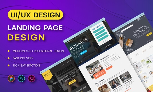 I will create modern, creative, and professional UI/UX landing page ...