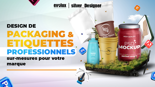 Je vais designer le packaging et étiquette professionnel et moderne de ...
