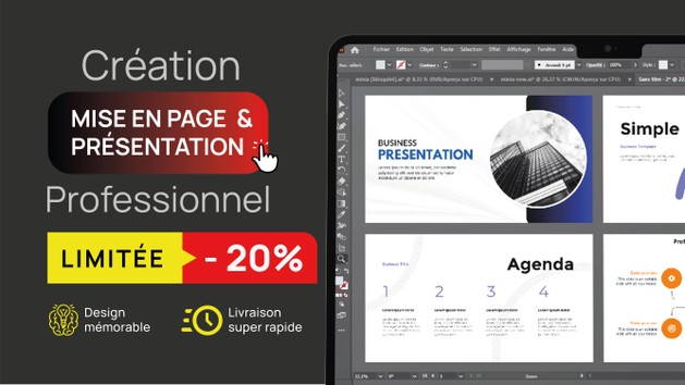 Je vais réaliser la mise en page de votre slide ou présentation ...