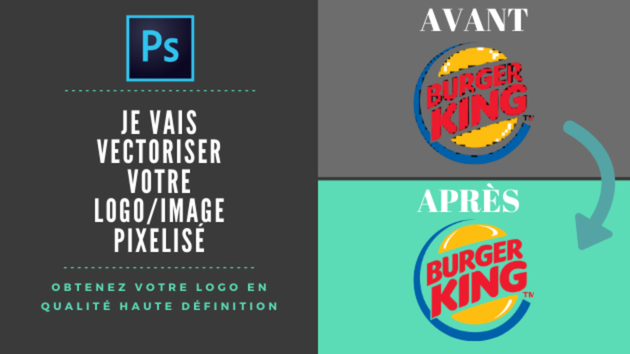 Je vais vectoriser votre logo / image pixelisé et le rendre en qualité ...