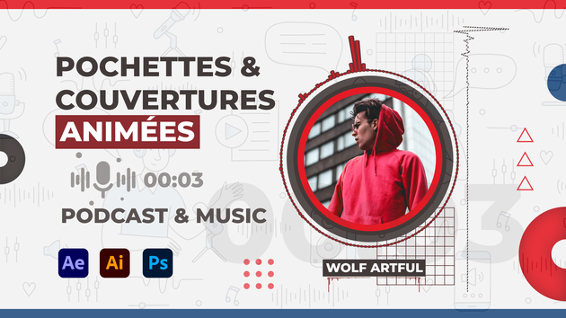 Je vais créer une couverture ou une pochette animée de podcasts et de