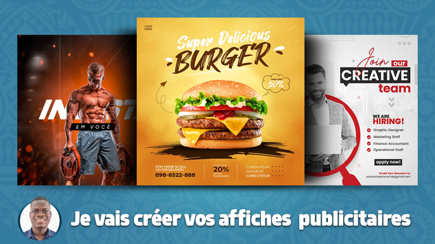 Je vais créer vos affiches publicitaires par Amilcar15
